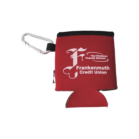 Koozie Beer Bottle Can Holder Carabiner Frankenmuth Credit Union - Picture 1 of 4